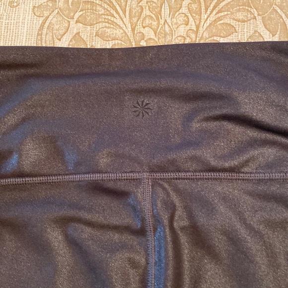 Athleta Elation High Rise Gray Silver Shimmer Leggings M - Picture 8 of 13